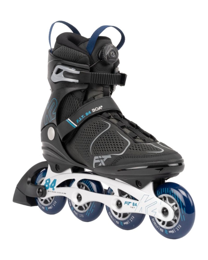 K2 - F.I.T. 84 Boa Black Blue - Recreatie Fitness Skates - 42.5