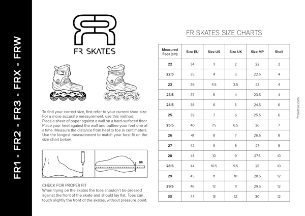 FR SIZE CHART - FR - 2024