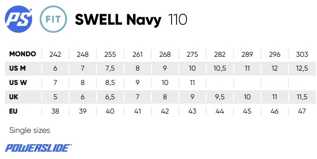 Maattabel Powerslide Swell Navy 