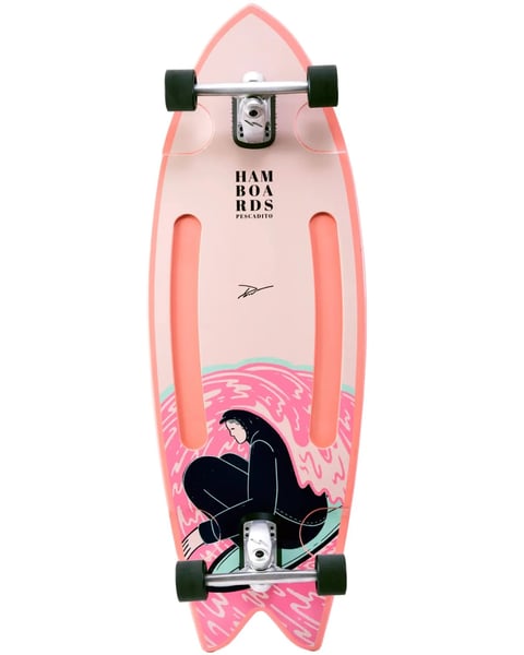 Hamboards - Pescadito Pink White Carving 43" - Longboard Complete