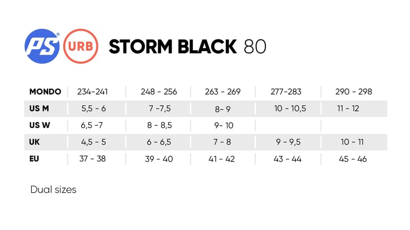 Maatabel Powerslide Storm 80 