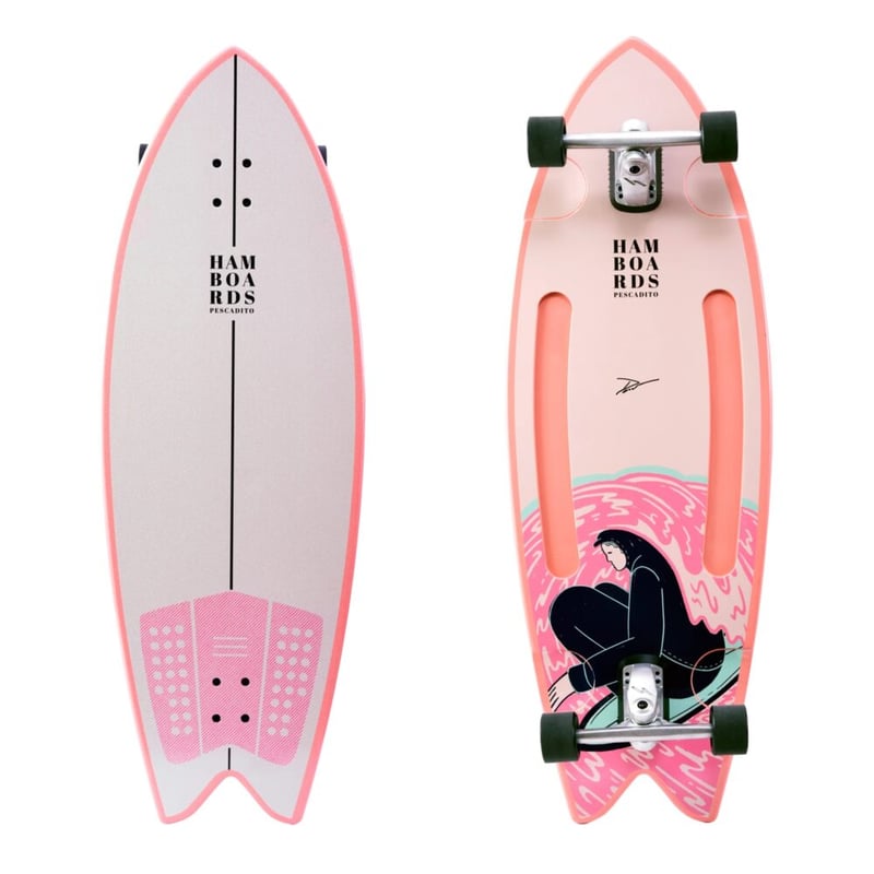 Hamboards - Pescadito Pink White Carving 43"- Longboard Complete
