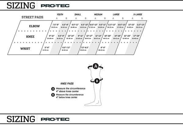 Pro-tec size chart