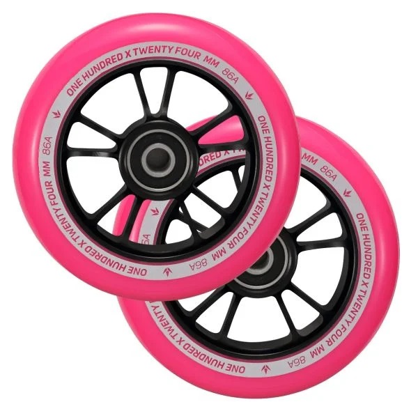 Blunt - 100mm Spokes Zwart Roze - Step Wielen afbeelding 1
