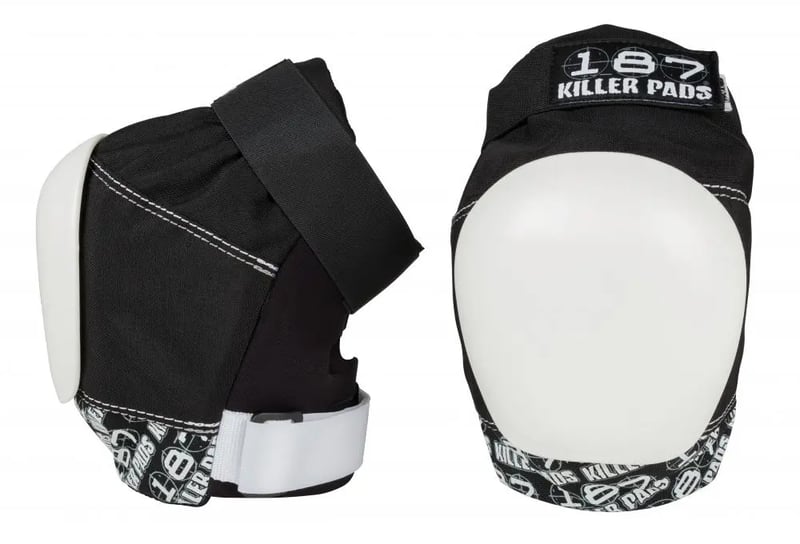 187 Killer Pads - Pro Black/White Knee Pads - Kniebeschermers - L