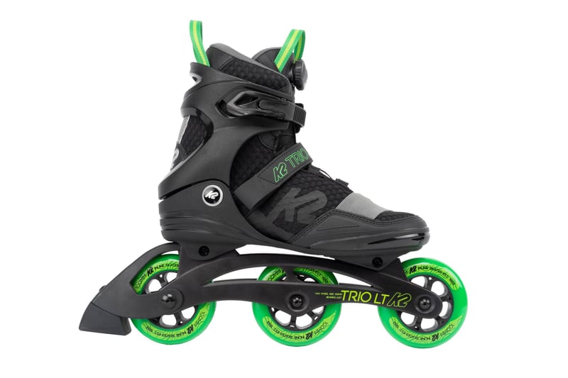 K2 - Trio LT 100 Black/Green BOA - Tri Skates - 44.5