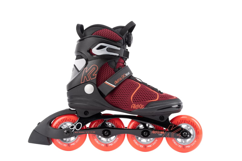 K2 - Alexis 90 Boa Burgandy Orange - Fitness Tour Skates - 36