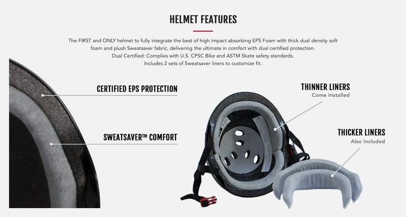 Triple Eight - The Certified Sweatsaver Moxi Stripey - Skate Helm - XS/S