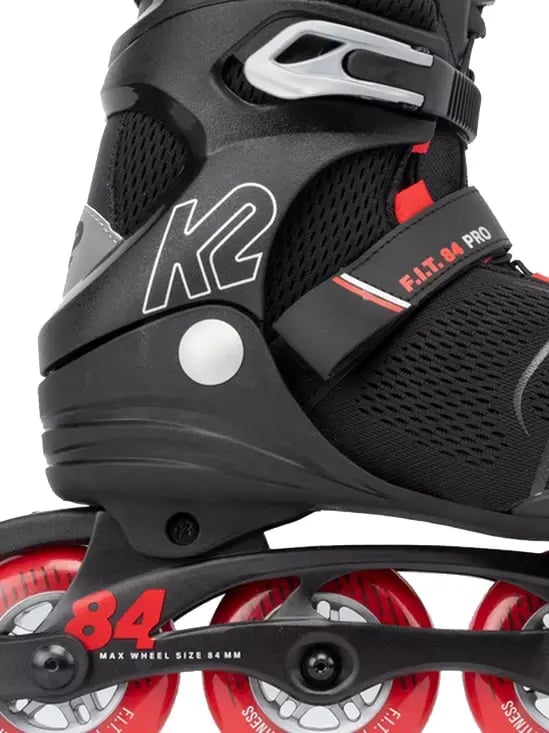 K2 - F.I.T. 84 Pro Black/Red - Recreatie Fitness Skates - 44