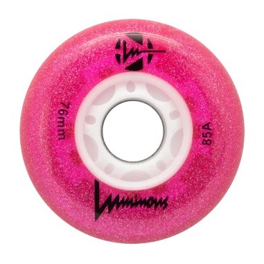 Luminous - 76mm LED 4-pack - Skate Wielen - Glitter Pink