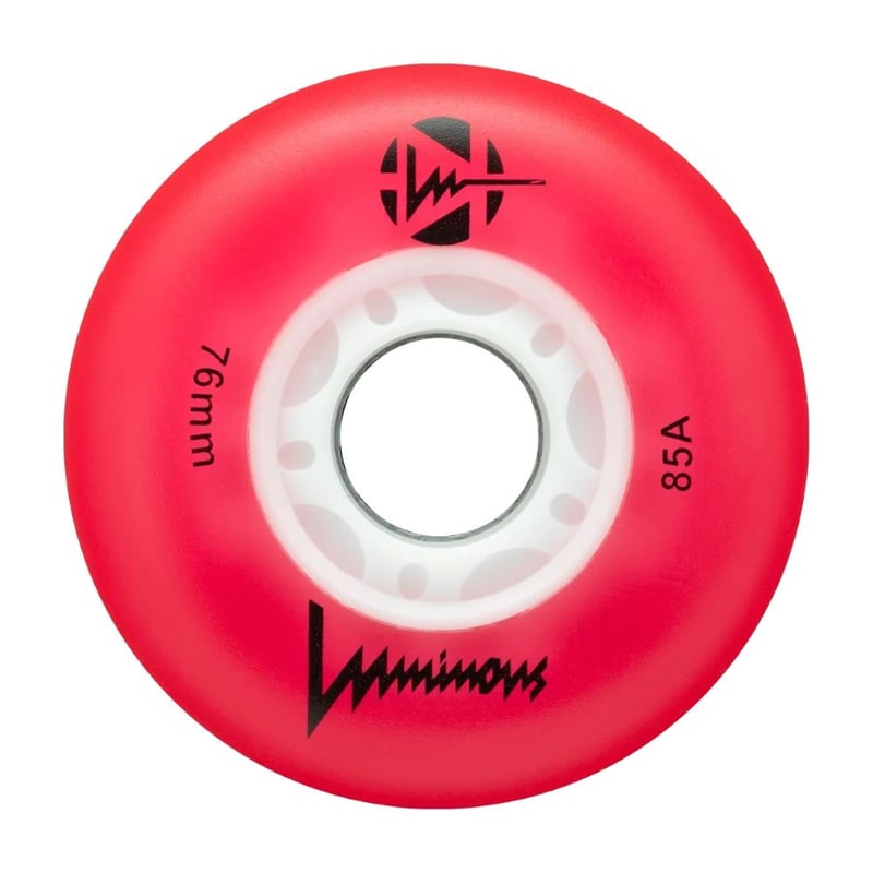 Luminous - 76mm LED 4-pack - Skate Wielen - Rood