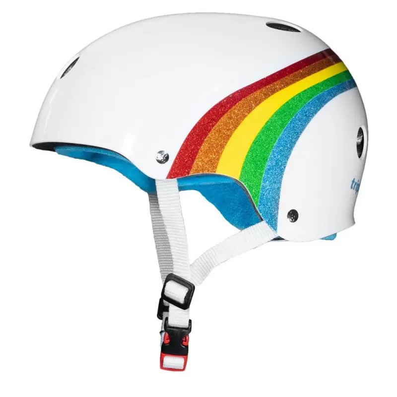 Triple Eight - The Certified Sweatsaver Helmet Rainbow White - Skate Helm - L/XL