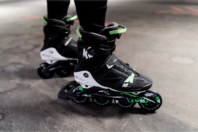 K2 VO2 90 BOA Black/White/Green - Fitness Tour Skates - 45