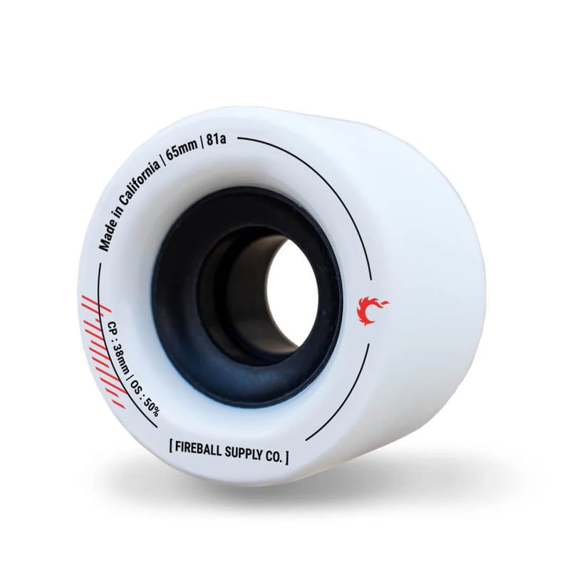 Fireball - Tinder Wit 65mm 81A - Longboard Wielen
