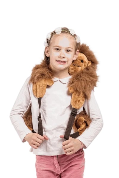 Meisje met Wild and soft Monkey backpack - aap rugtas