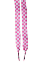 Detail Heelys laces checkered pink white