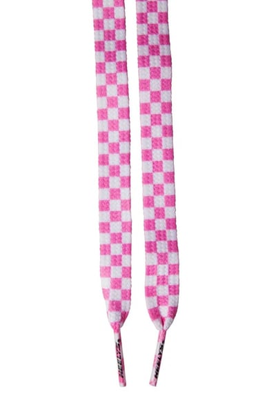 Detail Heelys laces checkered pink white