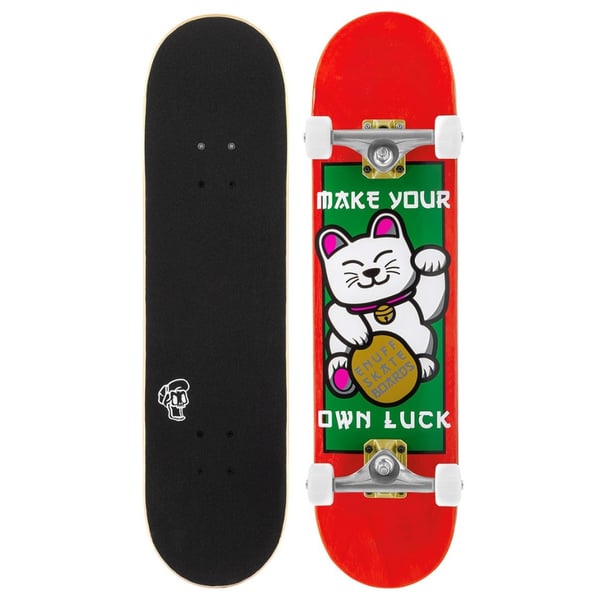 Enuff Lucky Cat Complete Skateboard Red 8.0 Boven en Onder