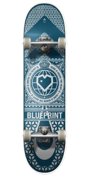 Blueprint Heart Blue 8.0"- Skateboard Complete 