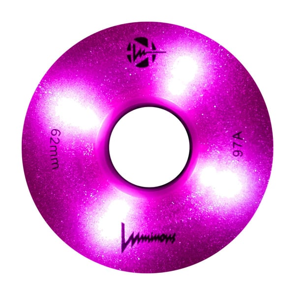 Luminous - LED 62mm 97A Glitter Pink - Aan