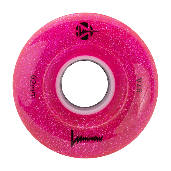 luminous-led-quad-wheels-x-4-62mm97a Luminous - LED 62mm 97A Glitter Pink - Rolschaats Wielen