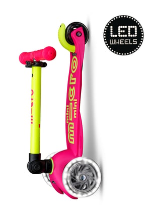 Micro Mini Deluxe Inklapbaar Led Neon Roze Geel  - Step Complete