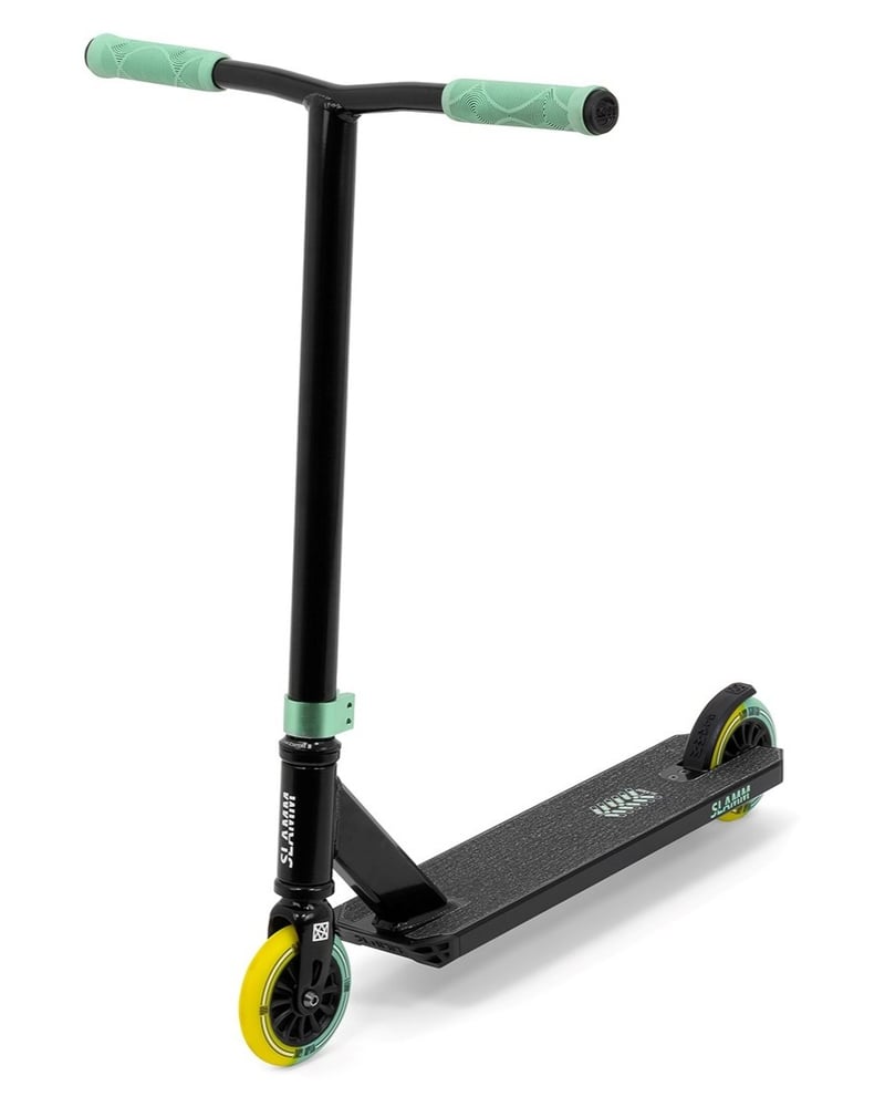 Slamm - Classic Mini Pro Black/Green - Stuntstep Complete afbeelding