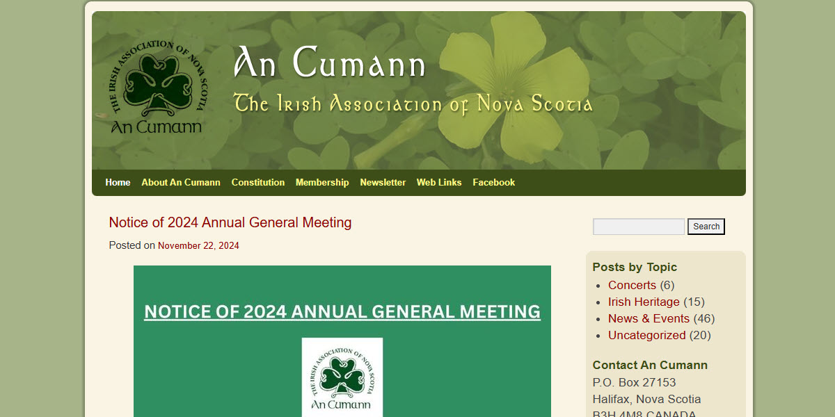 An Cumann - The Irish Association of Nova Scotia -  industry in Halifax NS
