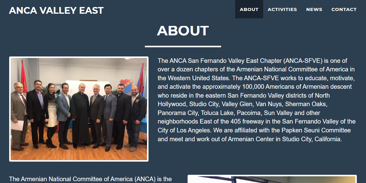 Armenian National Committee of America San Fernando Valley East -  industry in North Hollywood CA