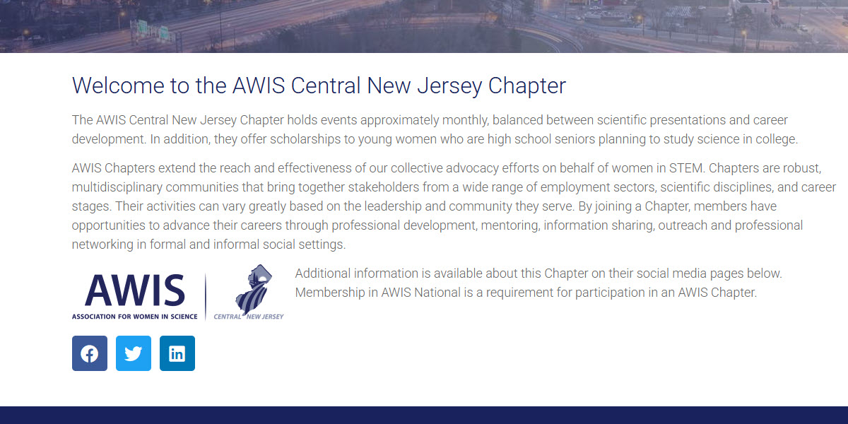 Association for Women in Science Central New Jersey Chapter cover image