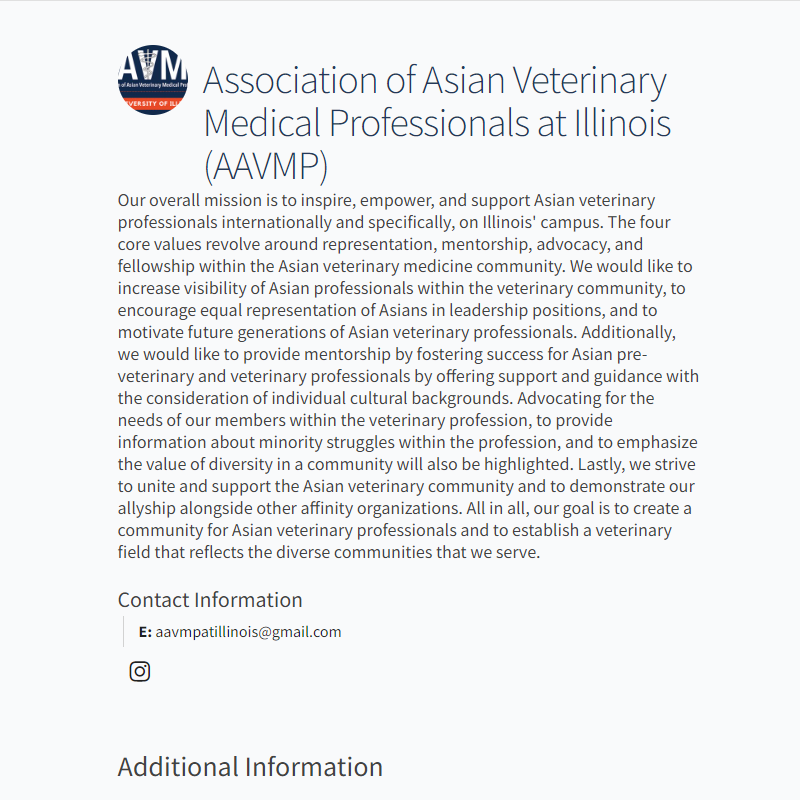 Association of Asian Veterinary Medical Professionals at Illinois