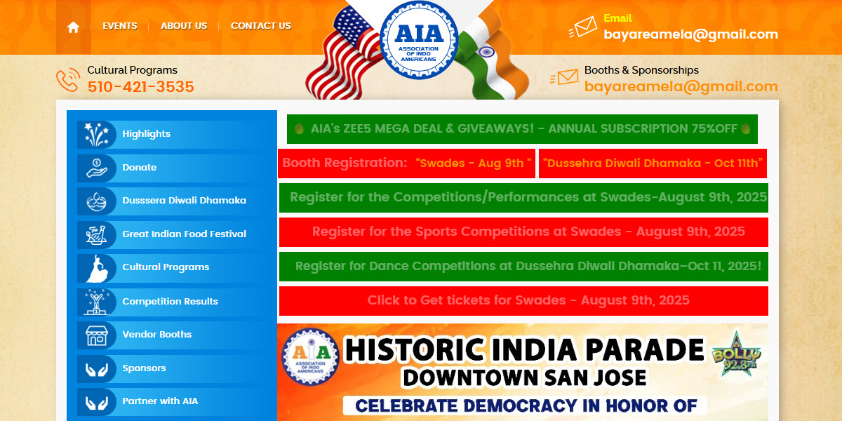 Association of Indo Americans -  industry in San Francisco CA