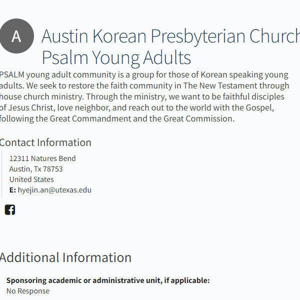 Austin Korean Presbyterian Church Psalm Young Adults -  industry in Austin TX