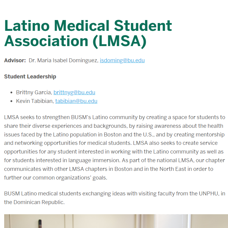 BU Latino Medical Student Association