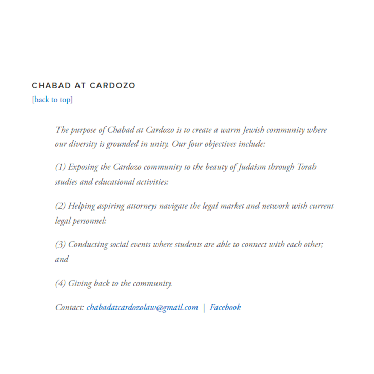 Chabad at Cardozo