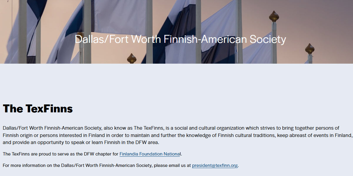 Dallas/Fort Worth Finnish-American Society -  industry in Richardson TX