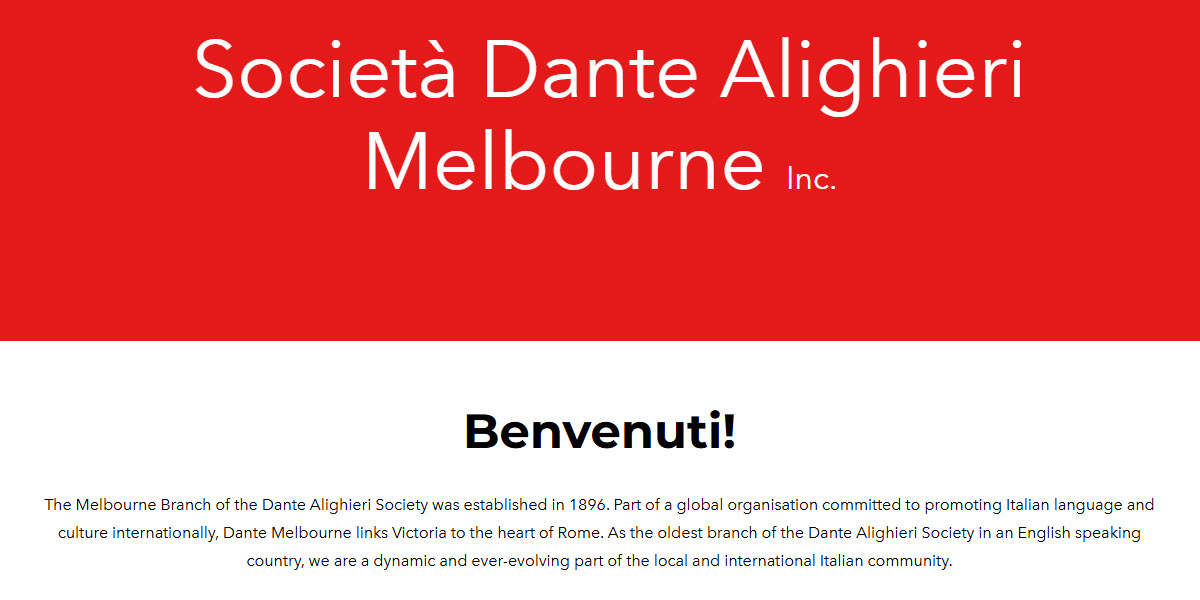 Dante Alighieri Society Melbourne Inc. cover image