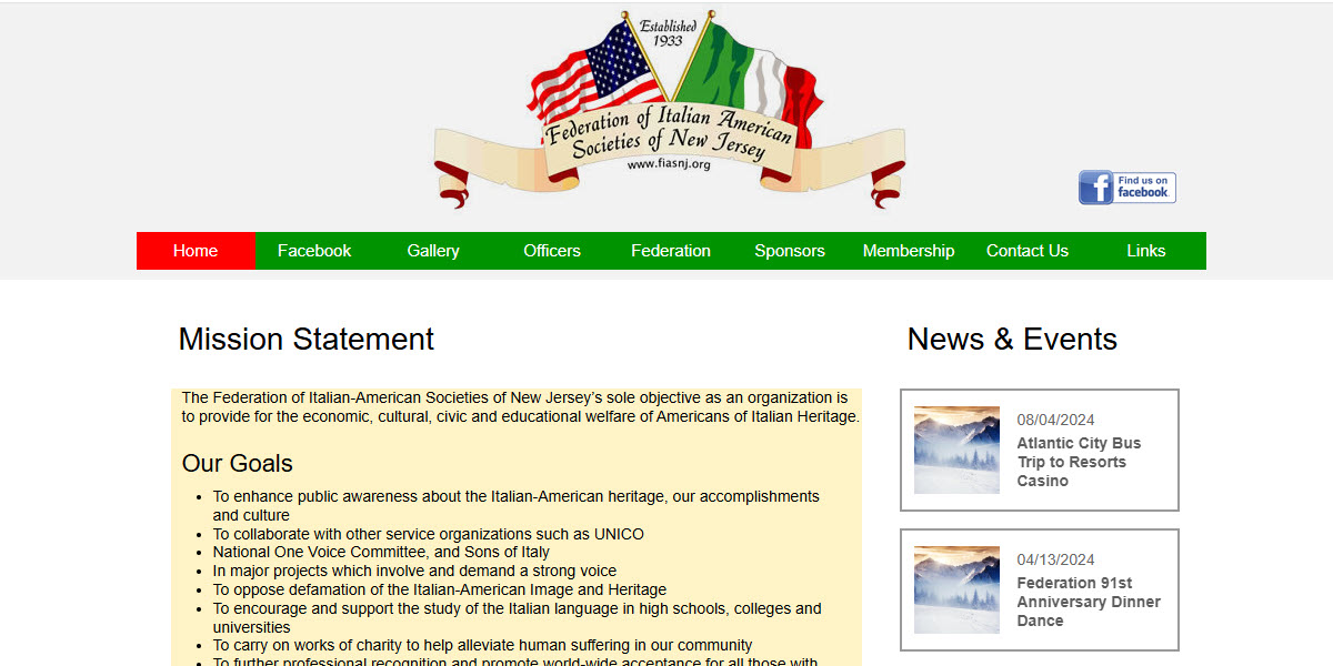 Federation of Italian-American Societies of New Jersey cover image