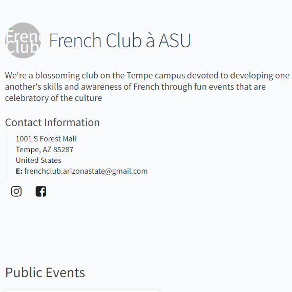 French Club a ASU
