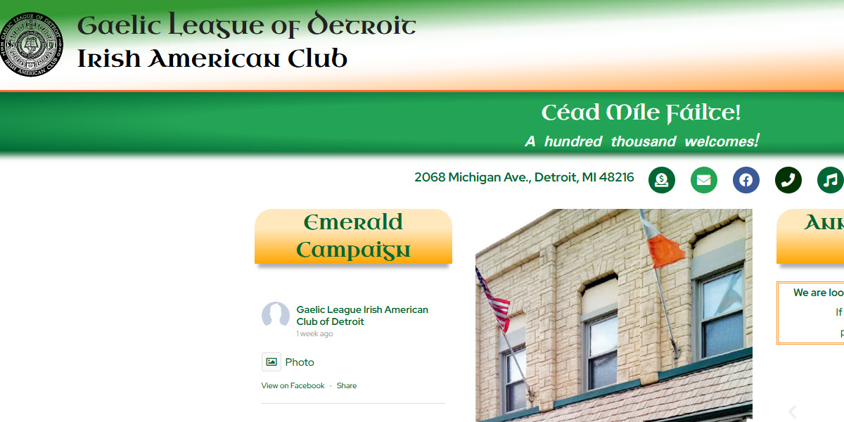 Gaelic League of Detroit Irish American Club of Detroit -  industry in Detroit MI