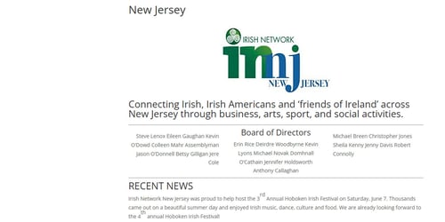 Irish Network New Jersey -  industry in Newark NJ