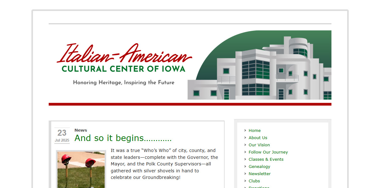 Italian American Cultural Center of Iowa -  industry in Des Moines IA