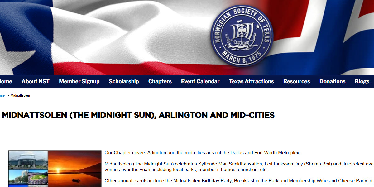 Midnattsolen Chapter Norwegian Society of Texas -  industry in Arlington TX