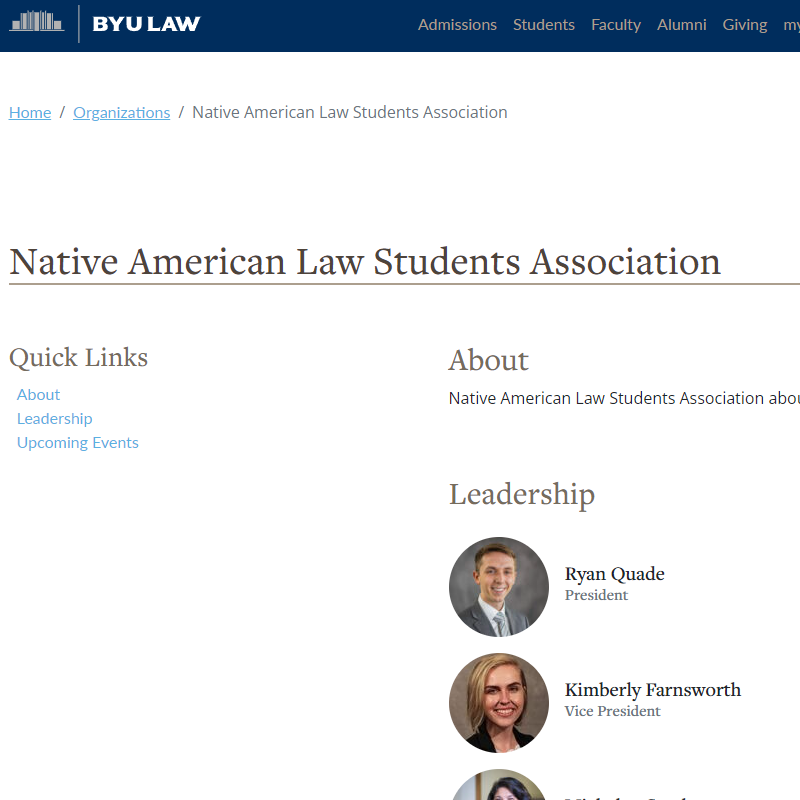 Native American Law Students Association at BYU Law