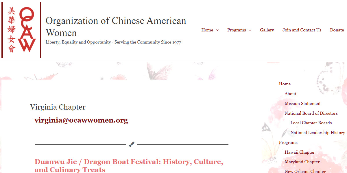 Organization of Chinese American Women Virginia -  industry in  VA