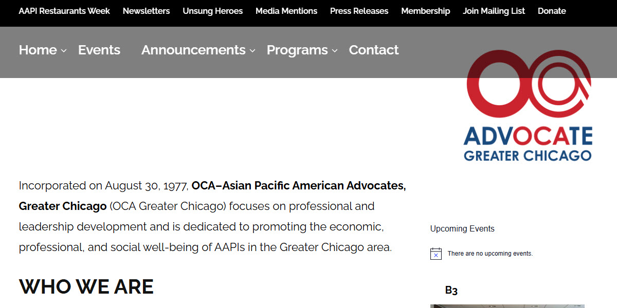 Organization of Chinese Americans Asian Pacific American Advocates Chicago