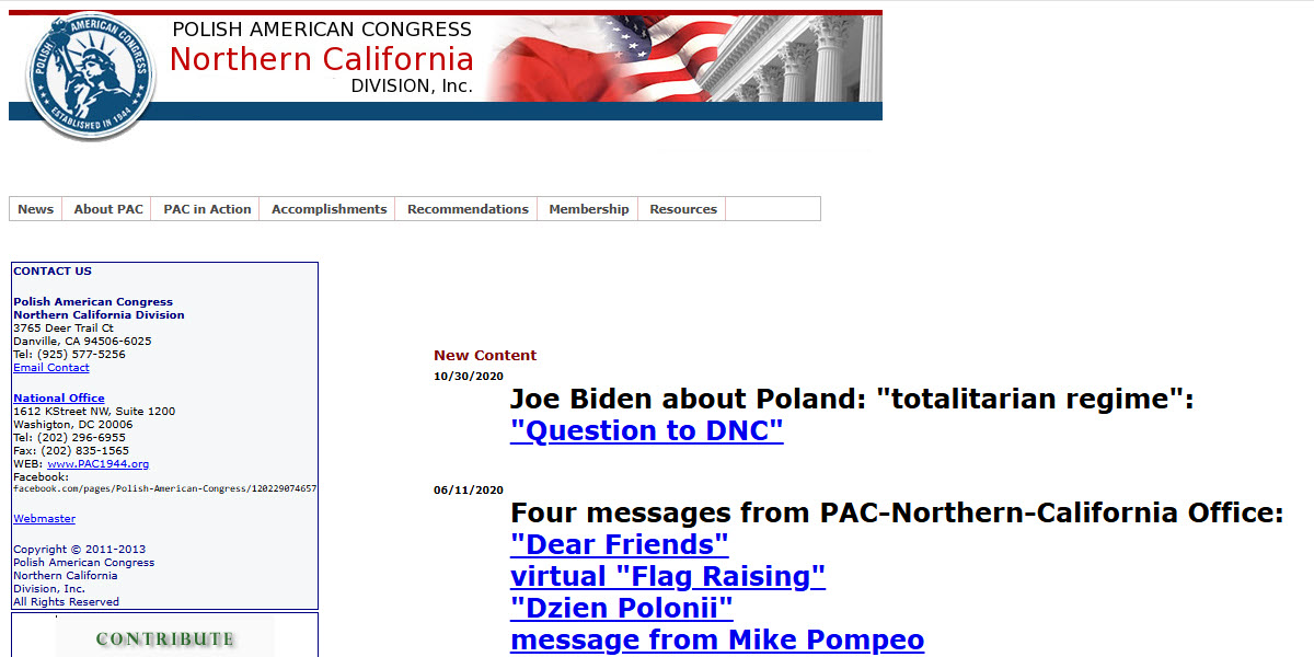 Polish American Congress Northern California Division -  industry in Danville CA