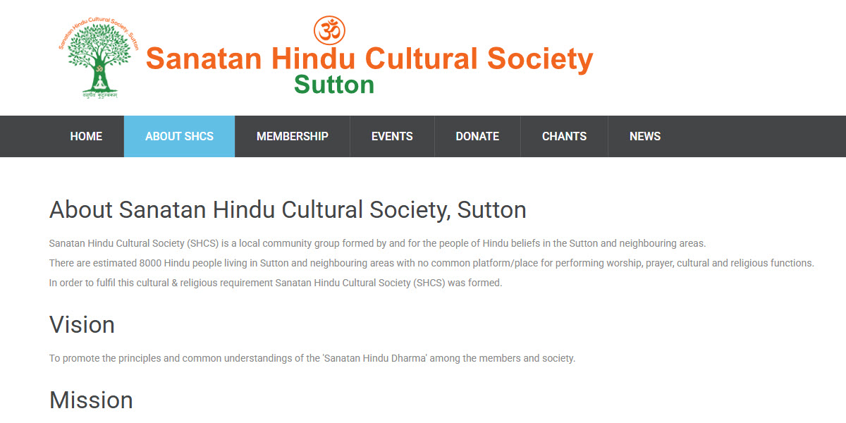 Sanatan Hindu Cultural Society, Sutton -  industry in Sutton GB-SRY