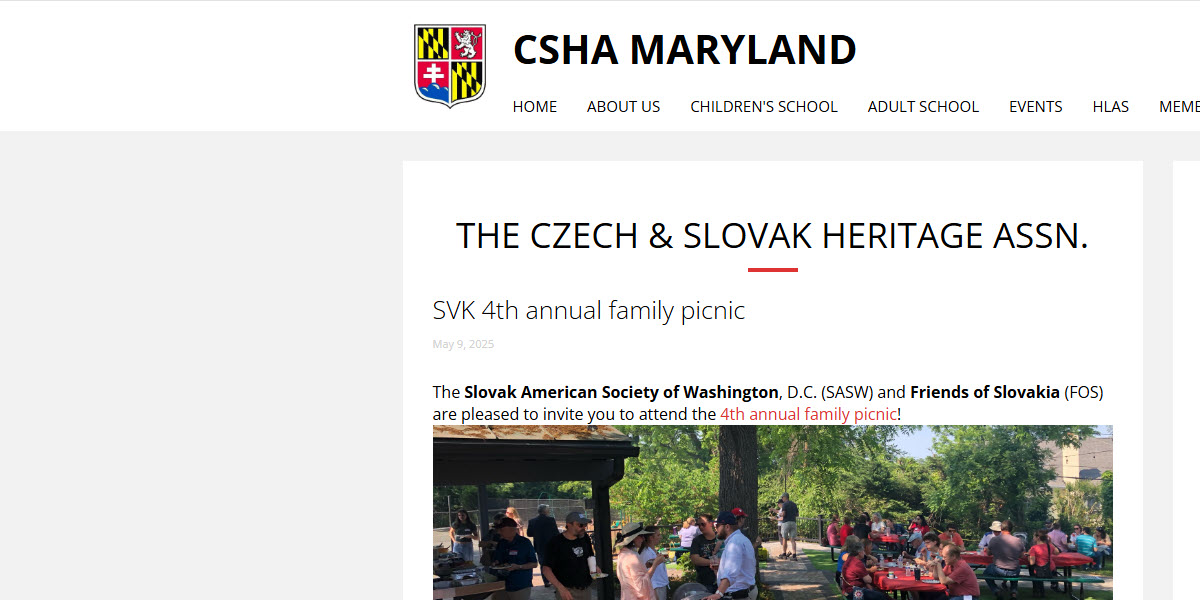The Czech & Slovak Heritage Association of Maryland