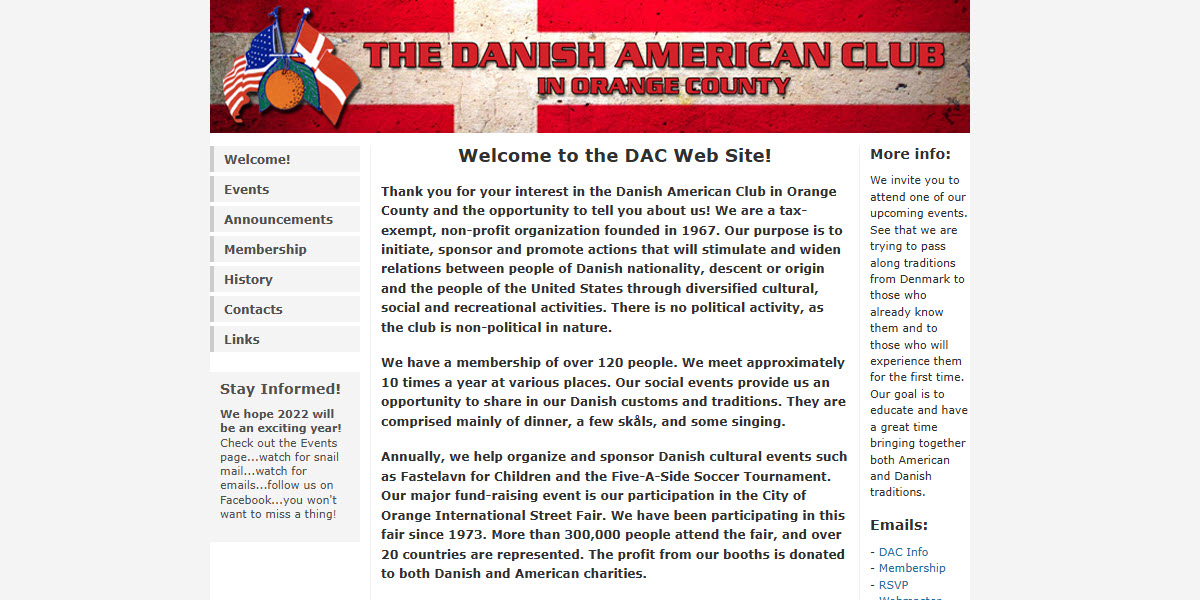 The Danish American Club in Orange County